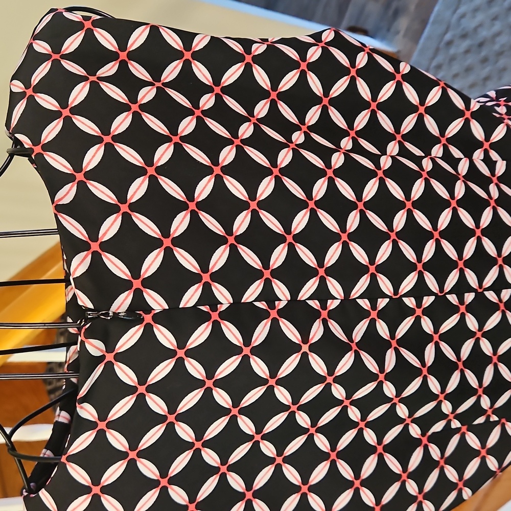 👗East 5th Black, Pink and White Sheath Midi Dress - Picture 7 of 8